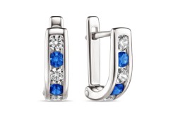 Серьги из белого золота с фианитом