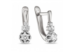 Серьги из белого золота с фианитом