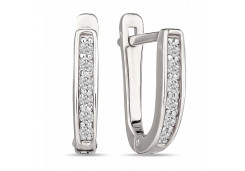 Серьги из белого золота с фианитом