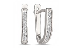 Серьги из белого золота с фианитом