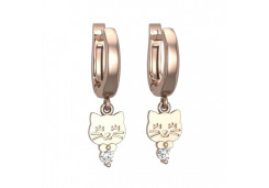 Золотые cерьги висячие с фианитом