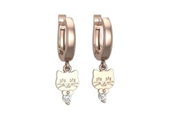 Золотые cерьги висячие с фианитом