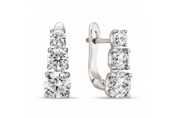 Серьги из белого золота с фианитом