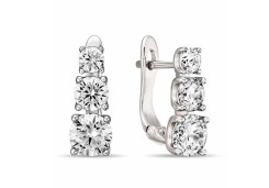 Серьги из белого золота с фианитом