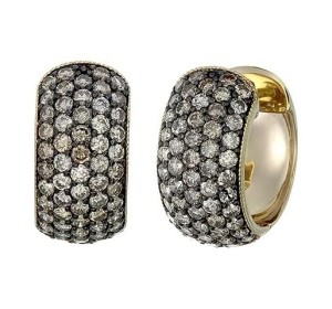 Серьги из желтого золота с бриллиантом