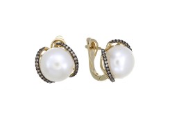 Золотые cерьги с жемчугом