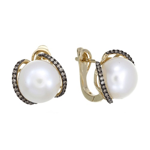 Золотые cерьги с жемчугом