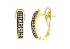 Серьги из желтого золота с бриллиантом