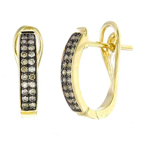 Серьги из желтого золота с бриллиантом