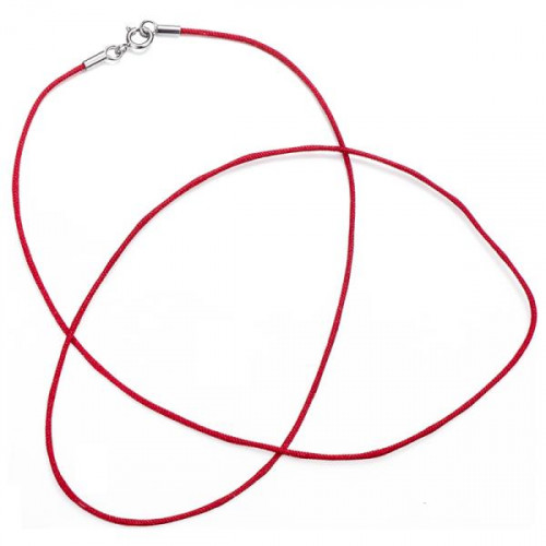 Шнурок из серебра с текстилем