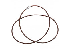 Шнурок из серебра с текстилем