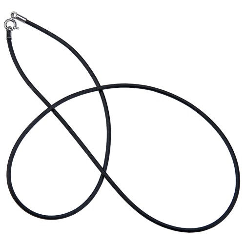 Шнурок из серебра с каучуком