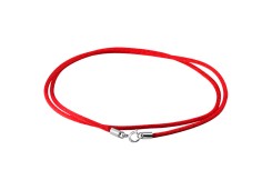 Шнурок из серебра с текстилем