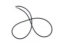 Шнурок из серебра с каучуком