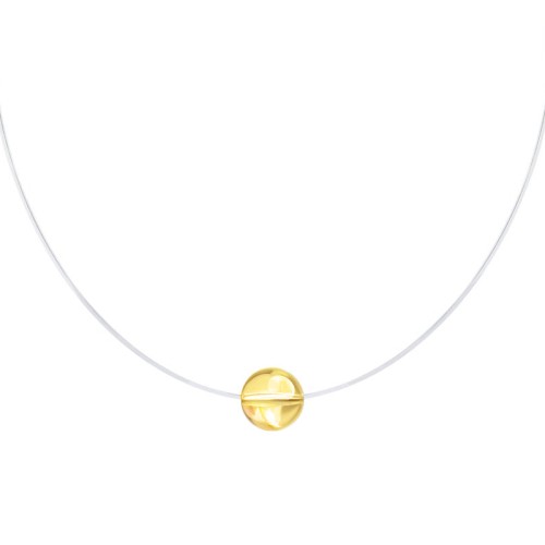 Подвеска на леске из серебра с цитрином