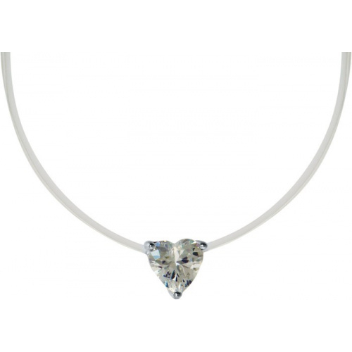 Подвеска на леске из серебра с фианитом