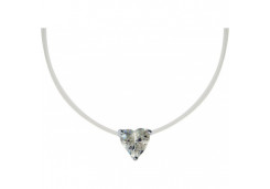 Подвеска на леске из серебра с фианитом