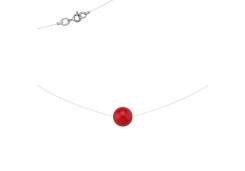 Подвеска на леске из серебра с кораллом