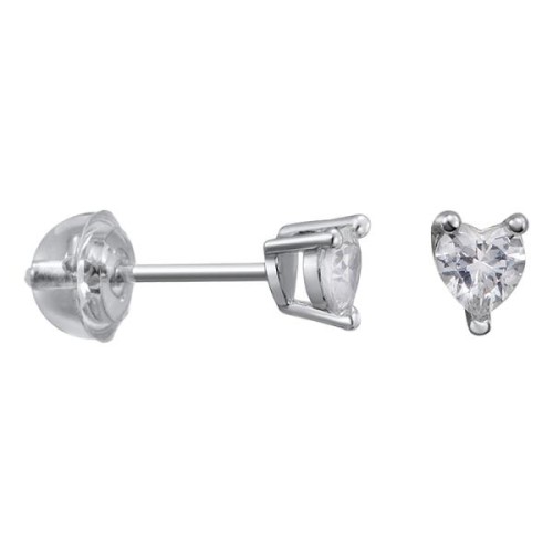 Серебряные cерьги пусеты (гвоздики) с фианитом