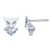 Серебряные cерьги пусеты (гвоздики) с фианитом
