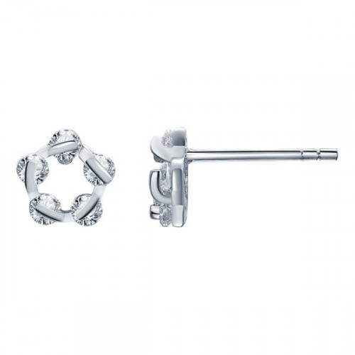 Серебряные cерьги пусеты (гвоздики) с фианитом