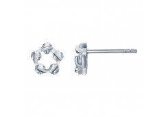 Серебряные cерьги пусеты (гвоздики) с фианитом