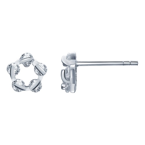 Серебряные cерьги пусеты (гвоздики) с фианитом