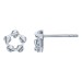 Серебряные cерьги пусеты (гвоздики) с фианитом