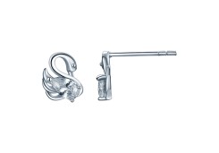 Серебряные cерьги пусеты (гвоздики) с фианитом