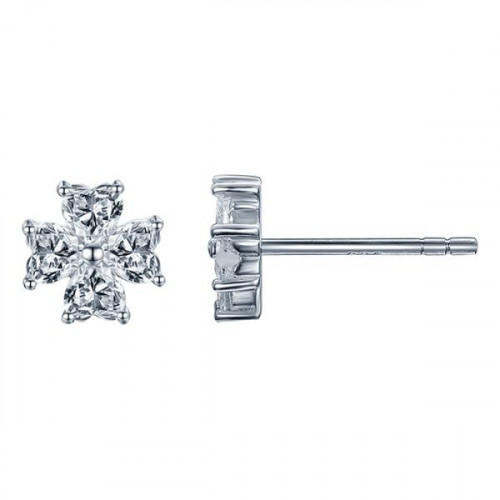 Серебряные cерьги пусеты (гвоздики) с фианитом