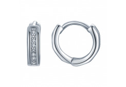 Серебряные cерьги классические с фианитом