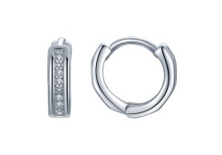 Серебряные cерьги классические с фианитом