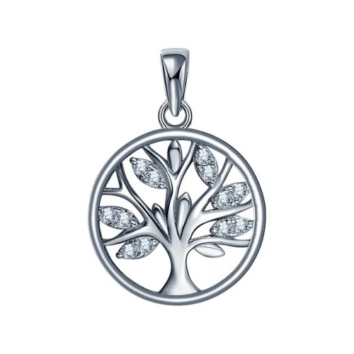 Серебряная подвеска с фианитом