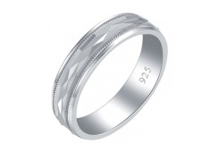 Серебряное обручальное кольцо 