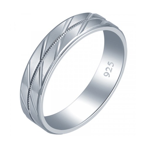 Серебряное обручальное кольцо 