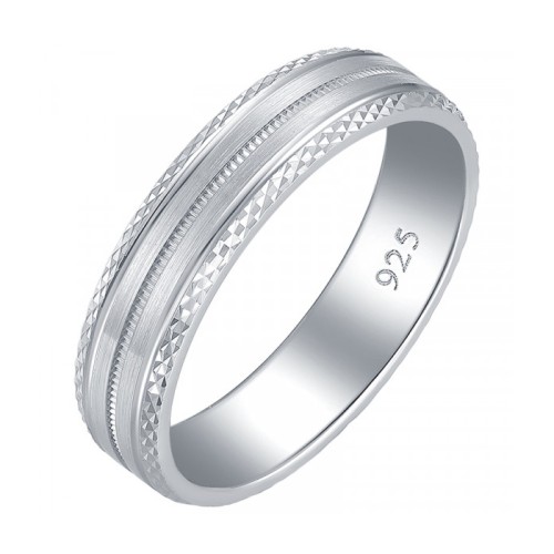 Серебряное обручальное кольцо 