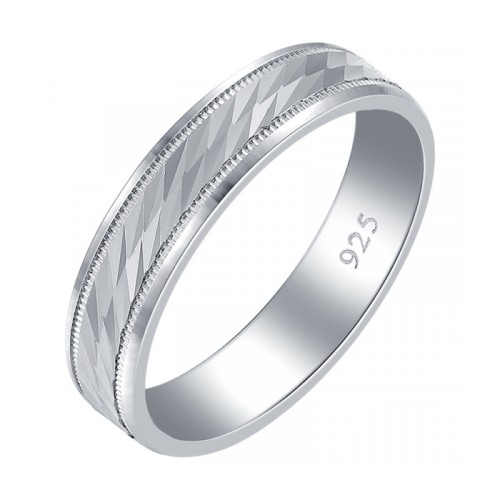 Серебряное обручальное кольцо 