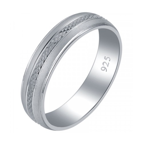 Серебряное обручальное кольцо 