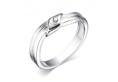 Серебряное кольцо с бриллиантом