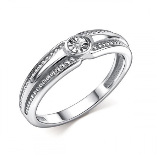 Серебряное кольцо с бриллиантом