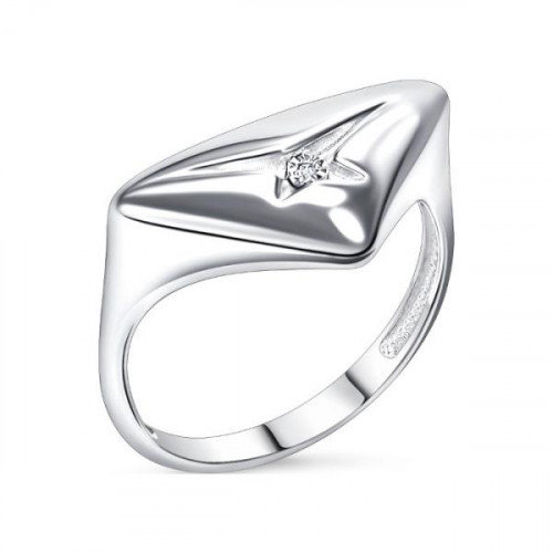 Серебряное кольцо с бриллиантом