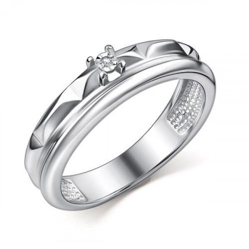 Серебряное кольцо с бриллиантом