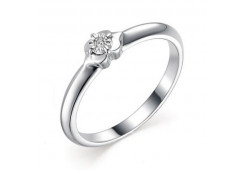Серебряное кольцо с бриллиантом