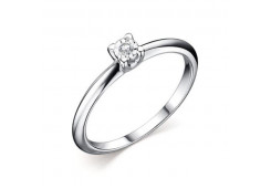 Серебряное кольцо с бриллиантом