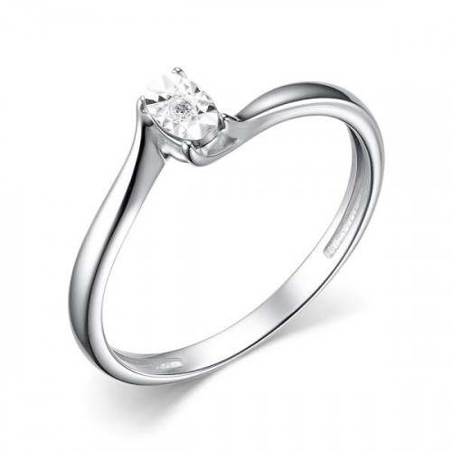 Серебряное кольцо с бриллиантом