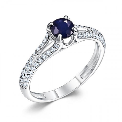 Серебряное кольцо с сапфиром