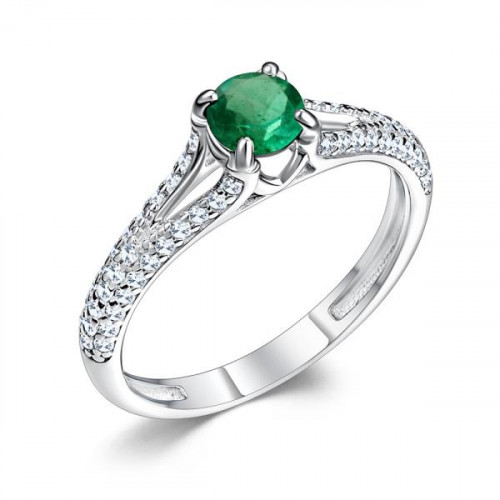 Серебряное кольцо с изумрудом