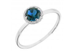 Кольцо из белого золота с лондон топазом