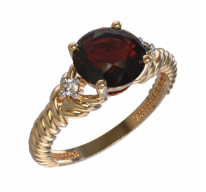 Золотое кольцо с гранатом