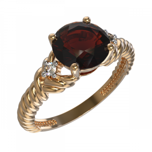 Золотое кольцо с гранатом